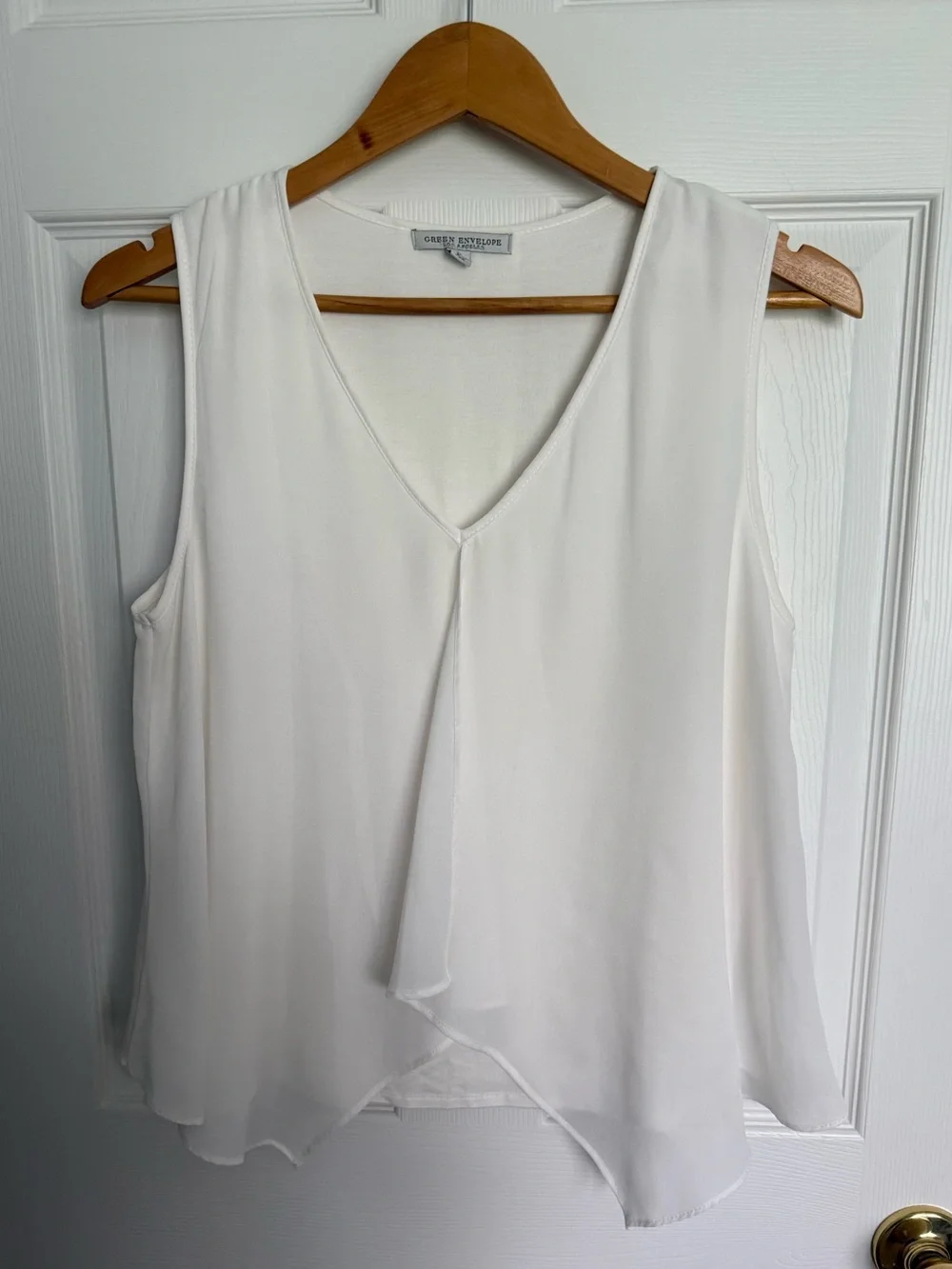Green Envelope off white V-Neck Sleeveless Camisole - Picture 1 of 5